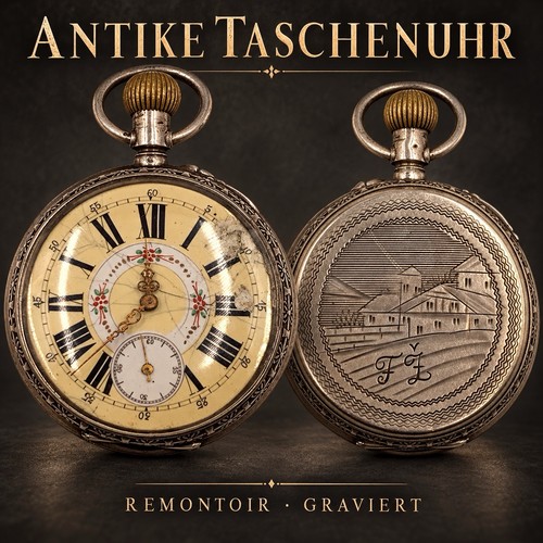 Antike taschenuhr silber - antike,